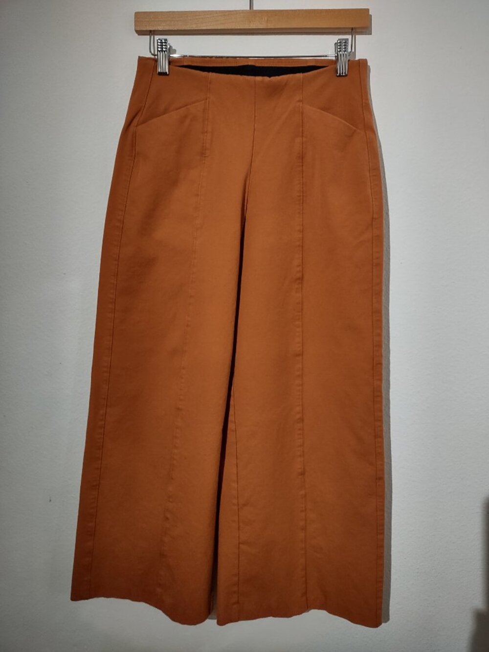 Old Navy Pixie High Rise Wide Leg S Petite Pants Caramel Brown Comfort Waistband